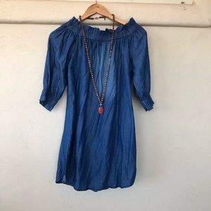 Style envy off shoulder jean dress